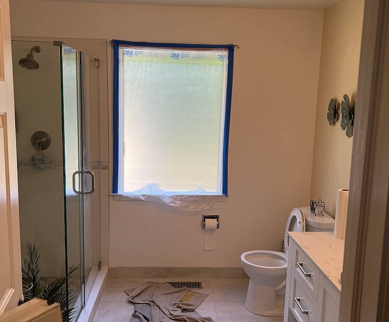 Obscure glass for bathroom window